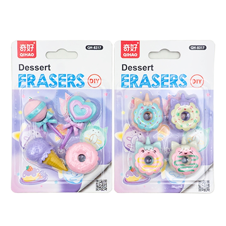 

8317 set penghapus karakter donat dessert lucu sensory play stationery