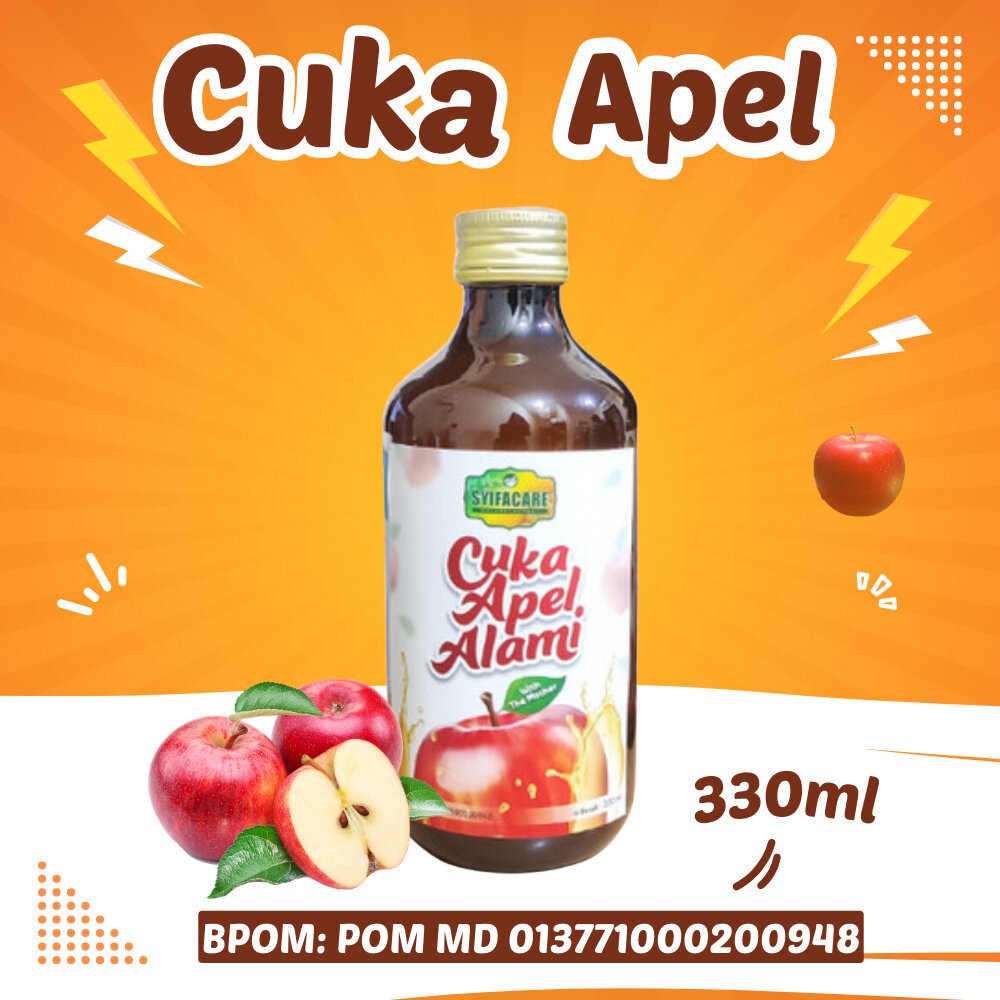 

Cuka Apel Alami Syifacare 330ml - Natural Apple Cider Vinegar Premium With The Mother - 100% Sari Buah Apple | Membantu Menurunkan Berat Badan