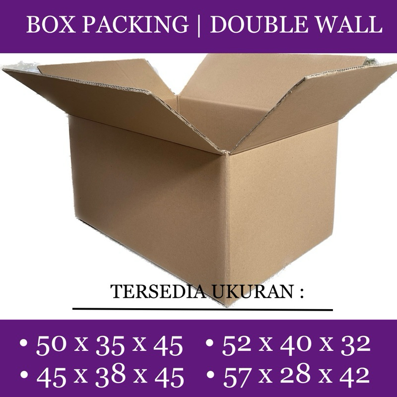 

KARDUS PINDAHAN | BOX PACKING | TERMURAH | UKURAN BESAR | Karton Double Wall Bahan Kraft 200 Kondisi Baru
