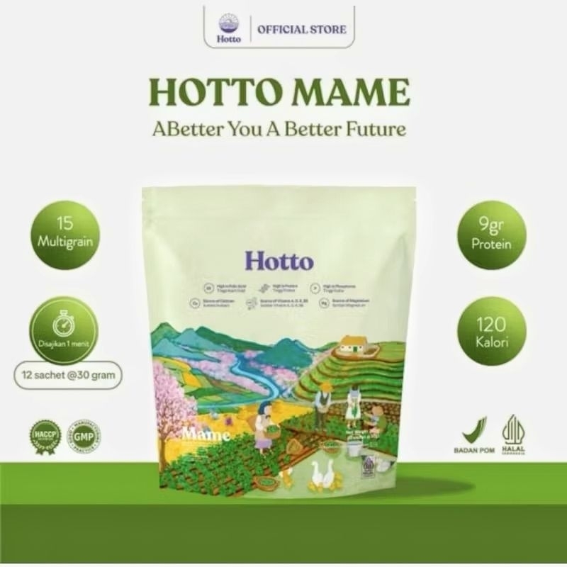 

1 POUCH ISI 12 SACHET HOTTO MAME ISI MULTIGRAIN PROTEIN WITH EDAMAME MINUMAN DIET TINGGI SERAT ORIGINAL HALAL BPOM
