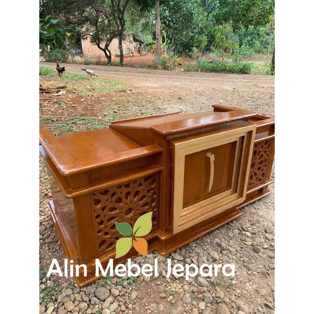 Meja lesehan majelis mimbar lesehan pengajian minimalis mimbar masjid jati