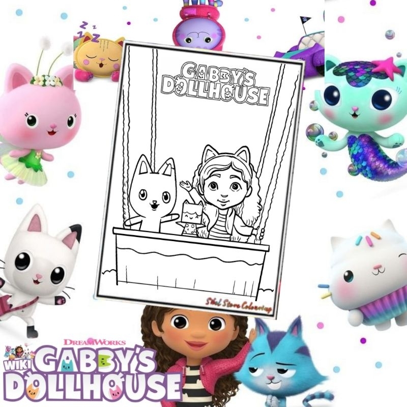 

Kertas Mewarnai Gambar Anak Tema Gabby's Dollhouse V2 (10 Lembar) / Kertas Gambar Tebal 160 Gsm