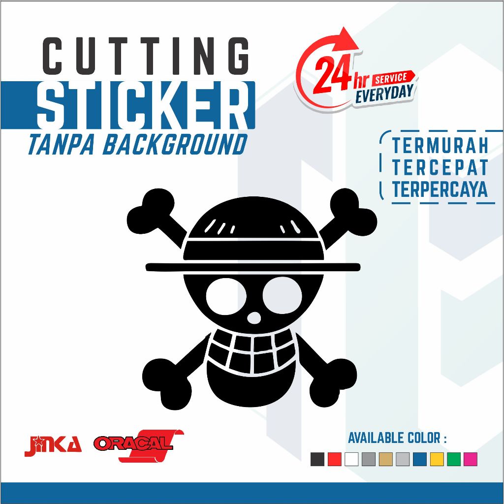 Cutting Sticker One Piece Stiker Variasi Motor Mobil Timbul Keren