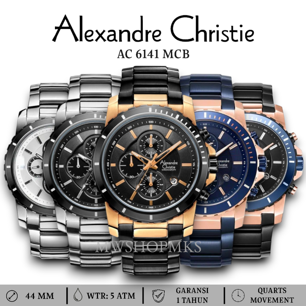 Jam Pria Alexandre Christie AC6141 AC 6141 Original Garansi Resmi Alexander Christie Free Baterai
