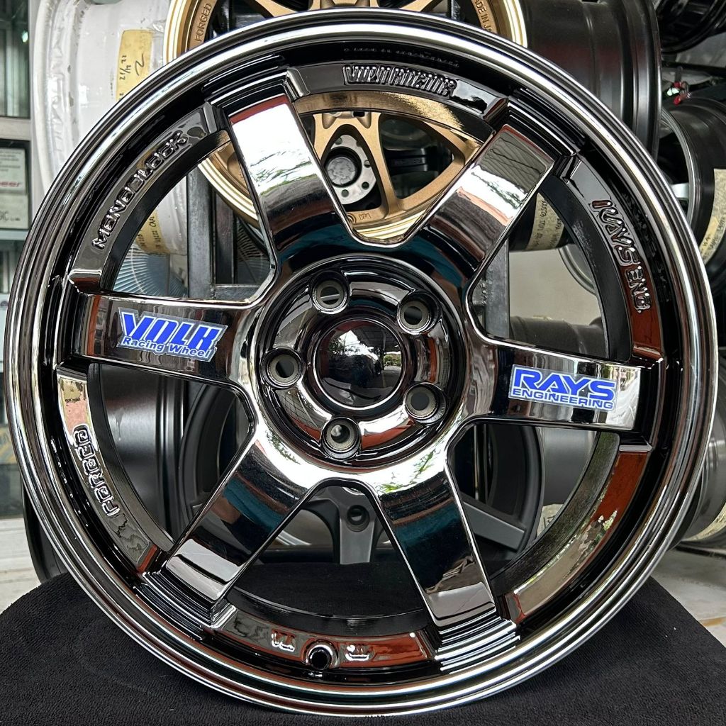 VELG MOBIL RING 18 - VELG VOLK RAYS TE37 R18X9 PCD 5X114.3 ET 28 WARNA BLACK CHROME
