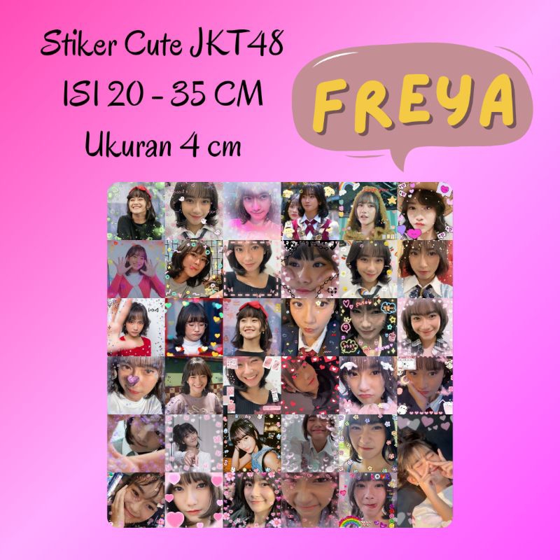 Stiker Cute JKT48 [ Isi 20 - 35 pcs ] / Stiker JKT48 FREYA ADEL CHRISTY / JKT48