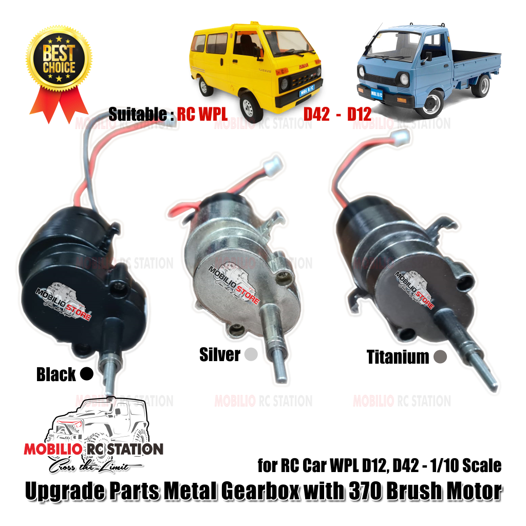 Upgrade Part - Metal Gearbox RC WPL D12 D42 with 370 Brush Motor