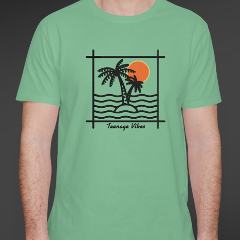 Teenage Millionaire T Shirt Sunset Light Sage - Kaos Pria Lengan Pendek Hijau Sage Muda 100% Katun