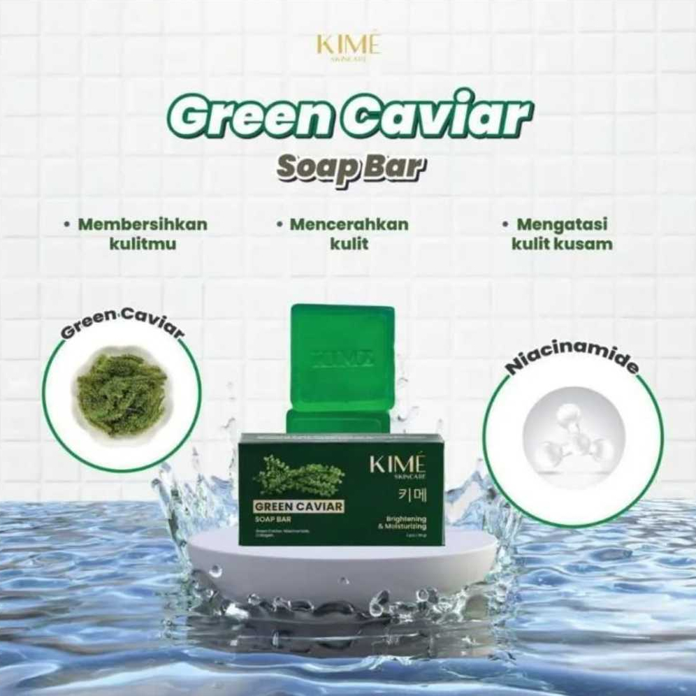 Sabun Kime Green Caviar / Sabun Pemutih Dan Pembersih Badan / Penghilang Flek wajah