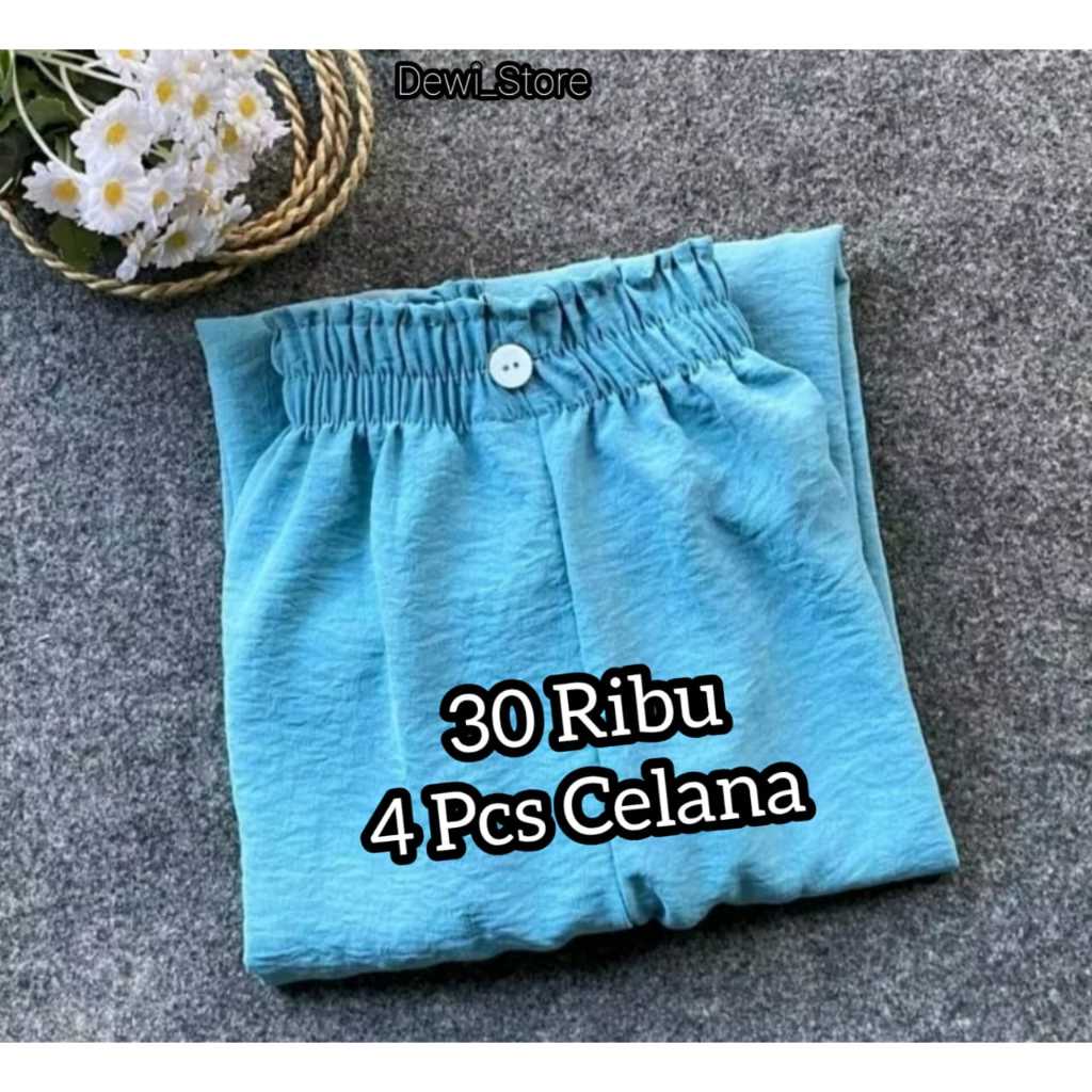 Big Sale  30 Ribu Dapat 4 Pcs Celana Wanita Dewasa // Celana Kulot Kancing Wanita // Celana Kulot Ke