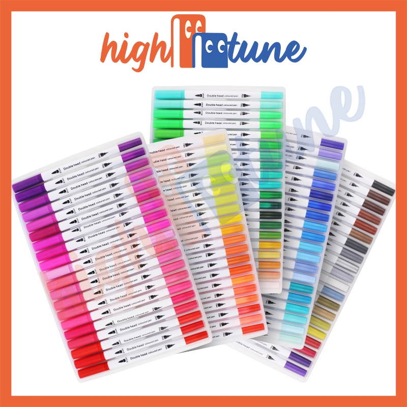 

Hightune Spidol Warna Brush Pen 2 Tips - 12/24/36/48/60/80/100/120 Spidol Set Marker Drawing Pen - Stationery hightune spidol