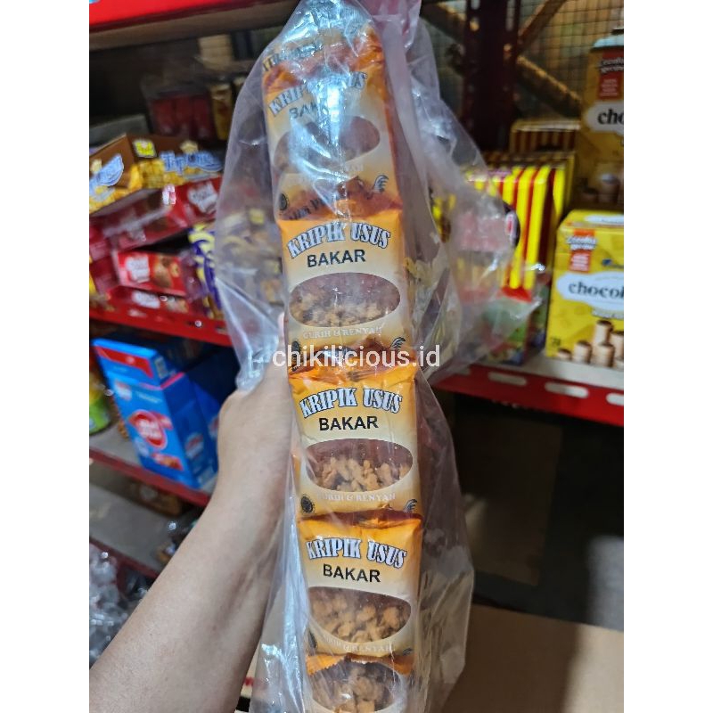 

Kripik usus bakar (1 renceng isi 10 bks)