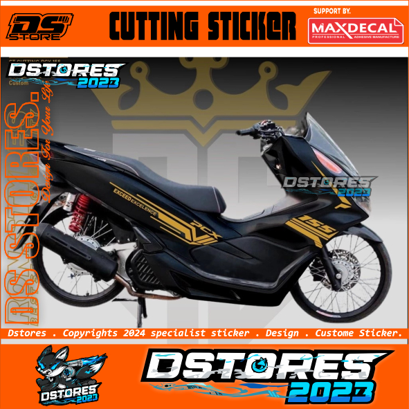 PCXV1 CUTTING PCX 150 SIMPEL VARIASI PCX HITAM PUTIH STIKER PCX 155 CUTTING STRE PCX STIKER VARIASI