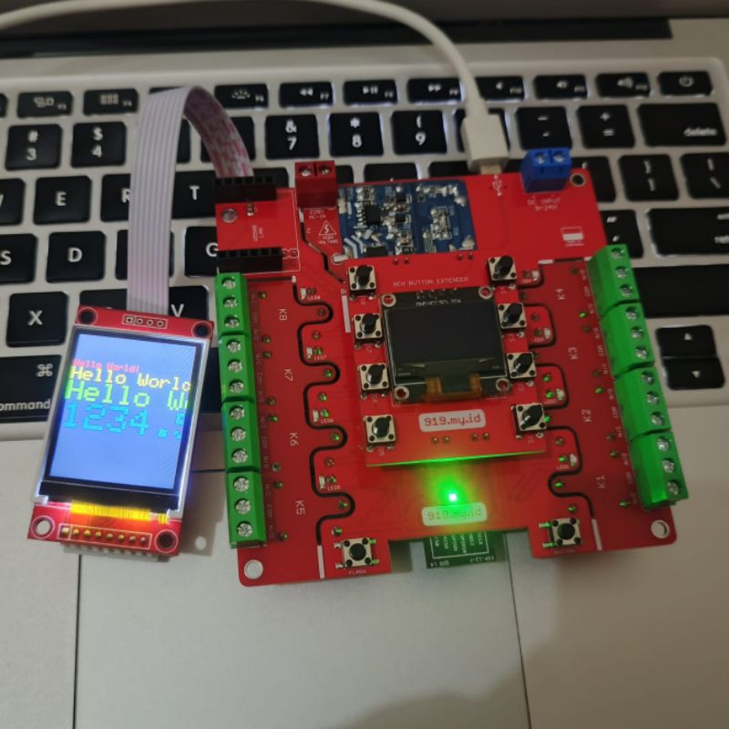 Modul Relay 8CH IoT WiFi LAN Ethernet + Remote RF433MHz + Button + Stepdown DC to DC Converter + AC2