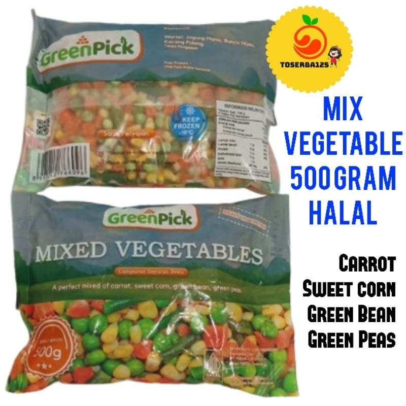 

Sayur Frozen mix vegetable Gree pick 500 gram Halal - TOSERBA125
