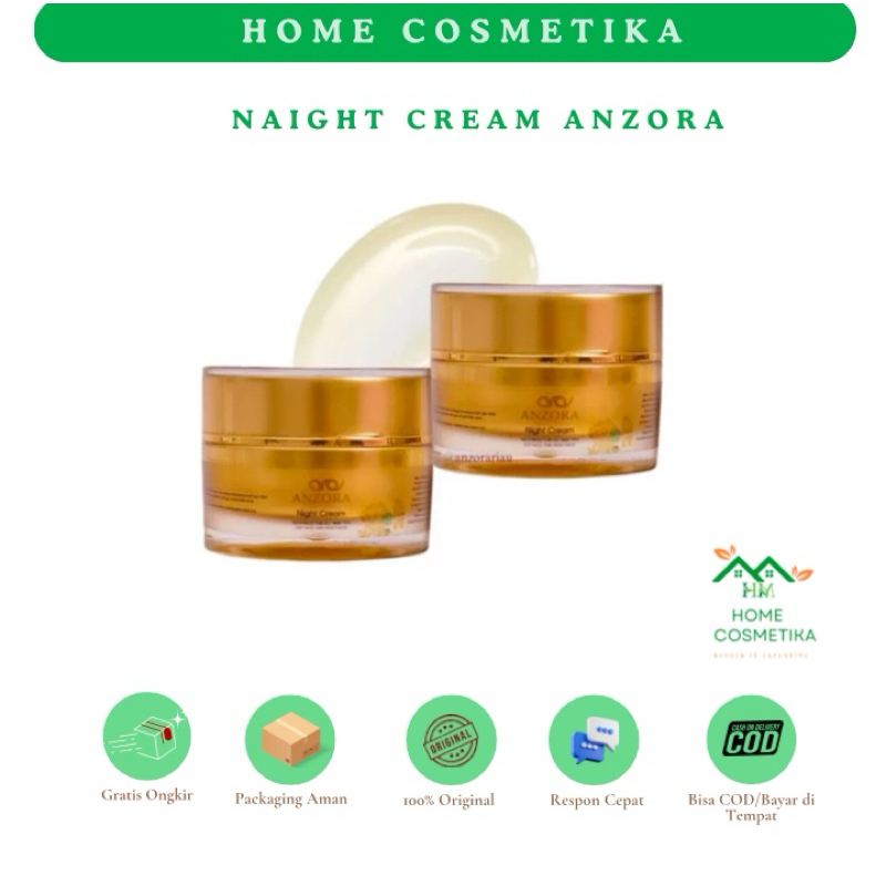 (READY) NIGHT CREAM ANZORA GLOW, ACNE DAN ADS