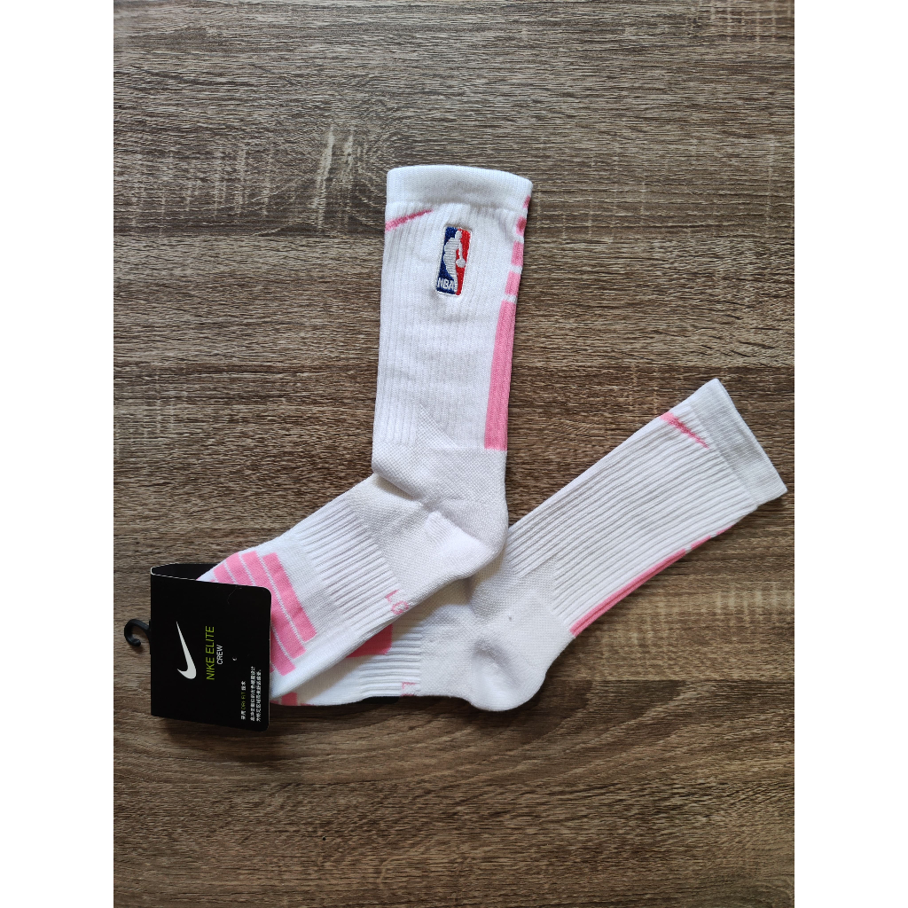 Kaos Kaki NBA Putih Pink - Kaos Kaki Basket Panjang Tebal