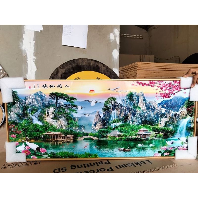 lukisan Porcelain Painting 5D Diamond lukisan pemandangan