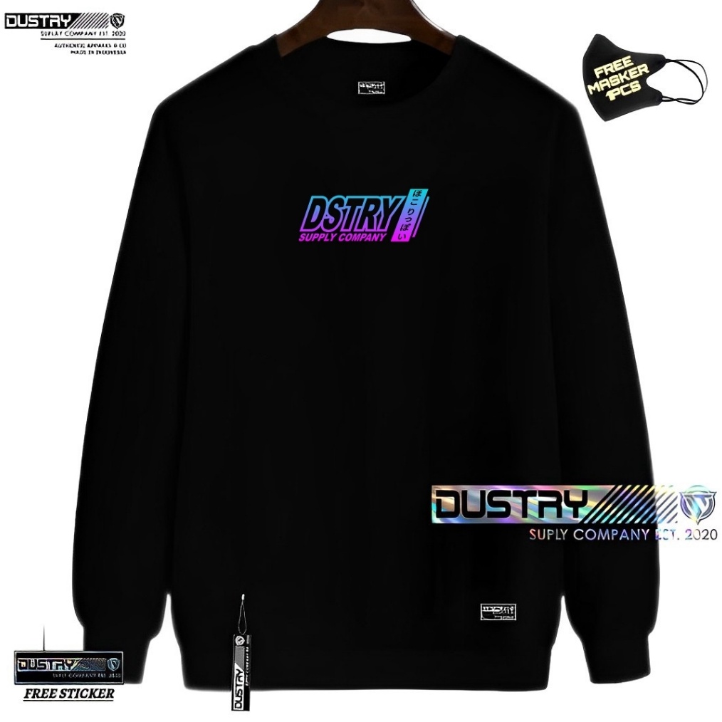 Sweater Crewneck Pria Distro Jaket Sweeter Vintage Wanita Oversize Sweter Cn Lengan Panjang Jumbo Se