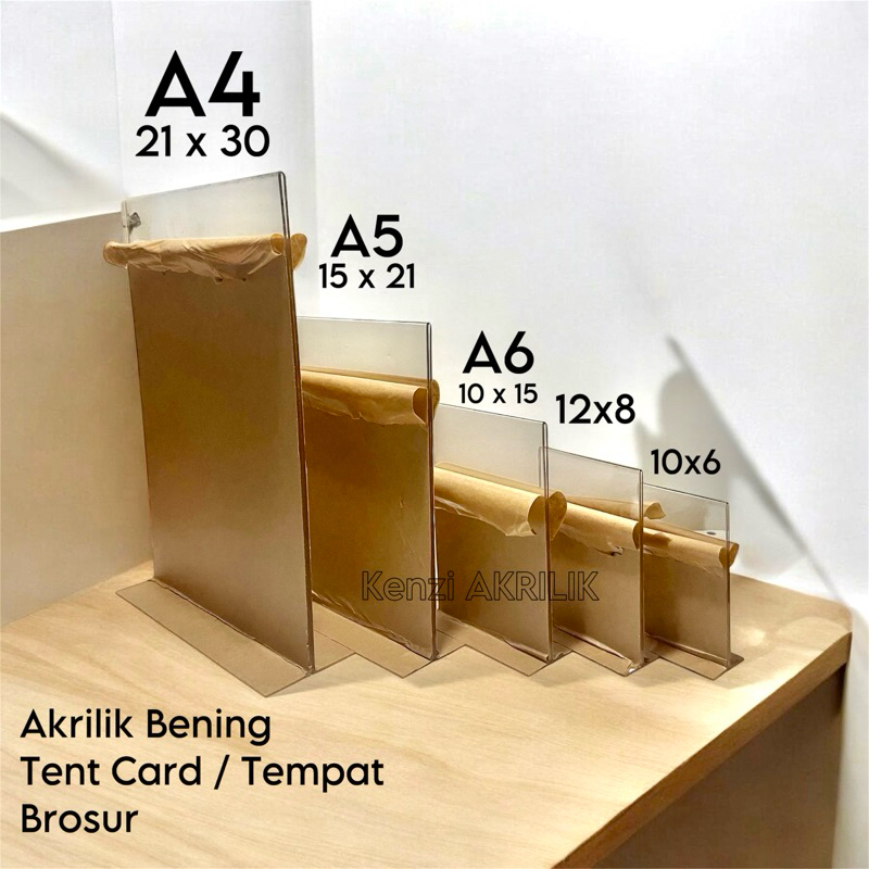 

Akrilik Bening Tempat brosur menu Qris Ukuran A4, A5, A6, 12x8, 10x6 Tebal 2mm POTRAIT T