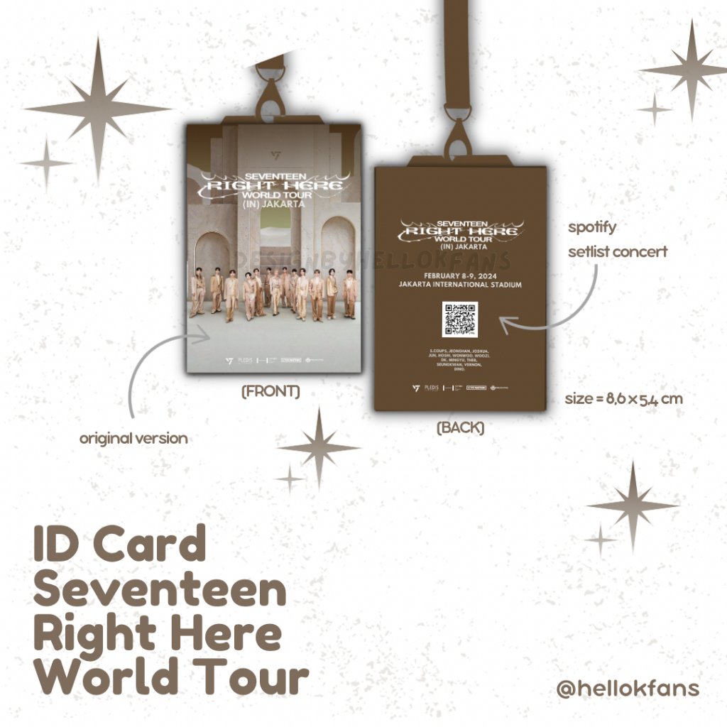 

[READY STOCK] ID CARD SEVENTEEN RIGHT HERE WORLD TOUR IN JAKARTA