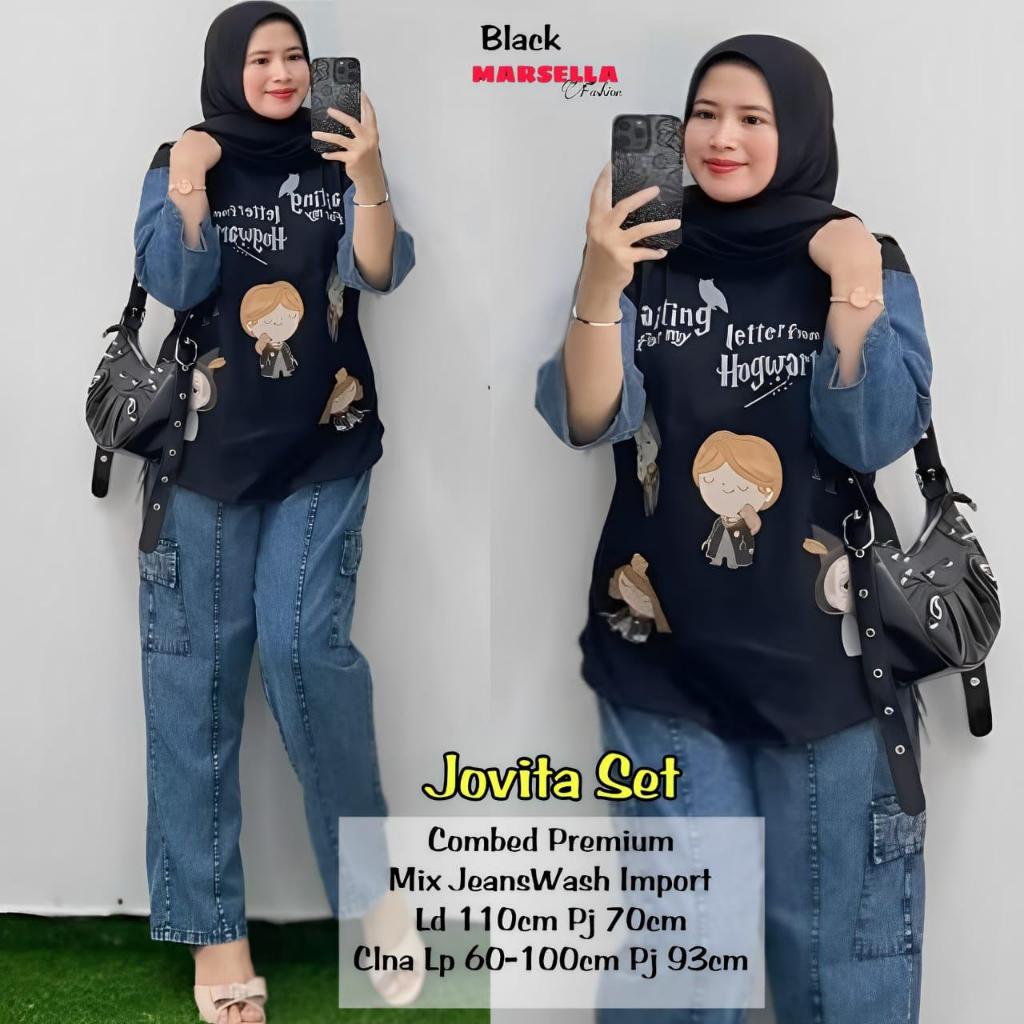 Jovita Setcel Cargo Setelan Celana Cargo Wanita By Marsella