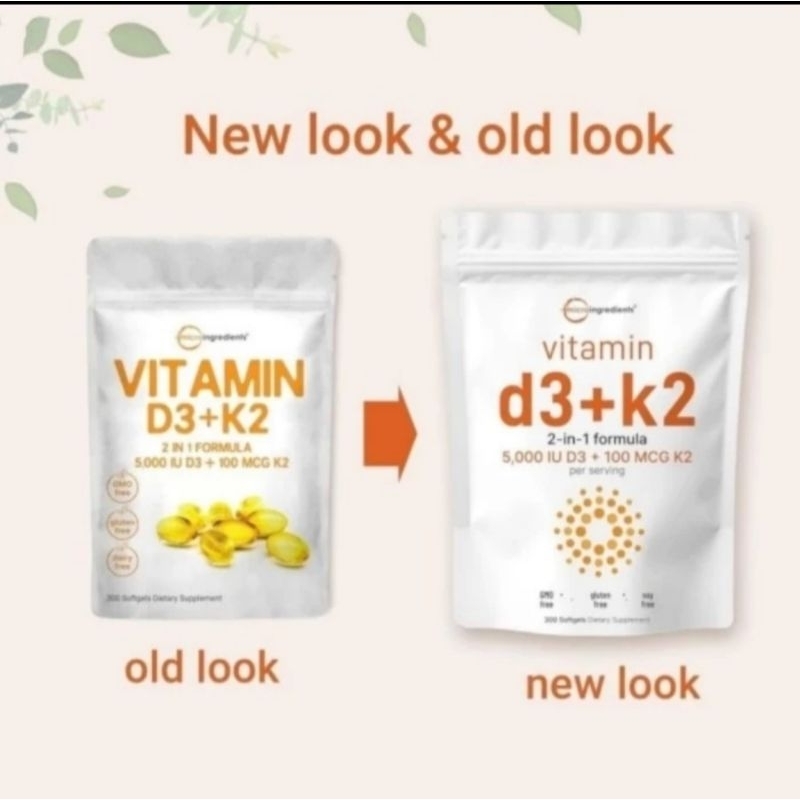 MICROINGREDIENTS VITAMIN D3 K2 5000IU 100MGC ORIGINAL 300 SOFTGEL