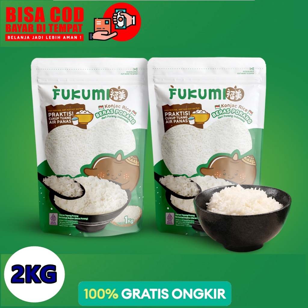 

FUKUMI Beras Porang 2 Pouch 2 KG - Shirataki Rice