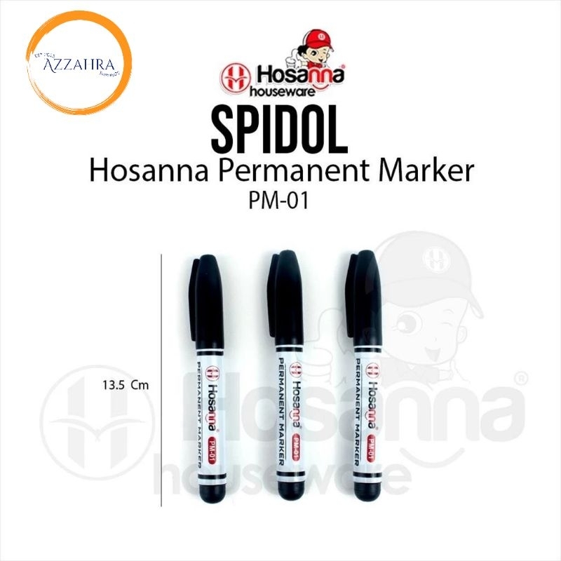

Spidol Permanent Montana/Hosanna 1 pcs Spidol Warna Hitam Permanen tidak dapat dihapus (Azzahratoserba22)