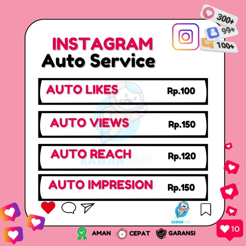 Auto Likes & Views IG - Aman, Cepat, Garansi Terjamin
