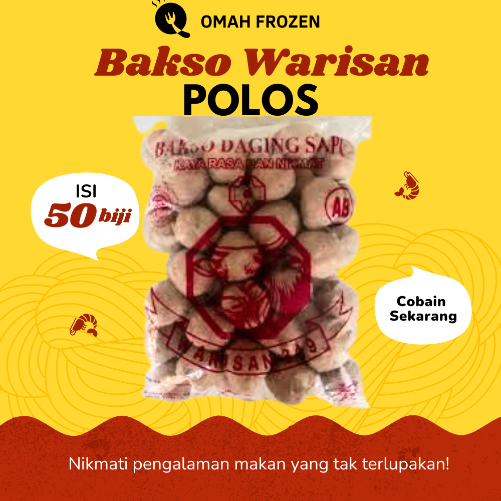 

Bakso Warisan Polos isi 50 butir baso Kemasan Frozen food makanan olohan