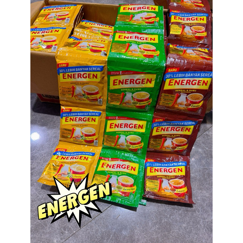 

10sachet Energen Sereal & Susu Kacang Hijau - Cokelat - Vanila 34gr