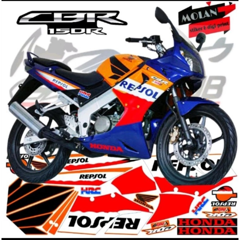 Decal stiker striping variasi Cbr150r motif repsol/Cbr minerva