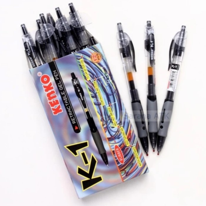 

Pulpen Pen Bolpoint Pena Gel KENKO K1 0,5 Hitam