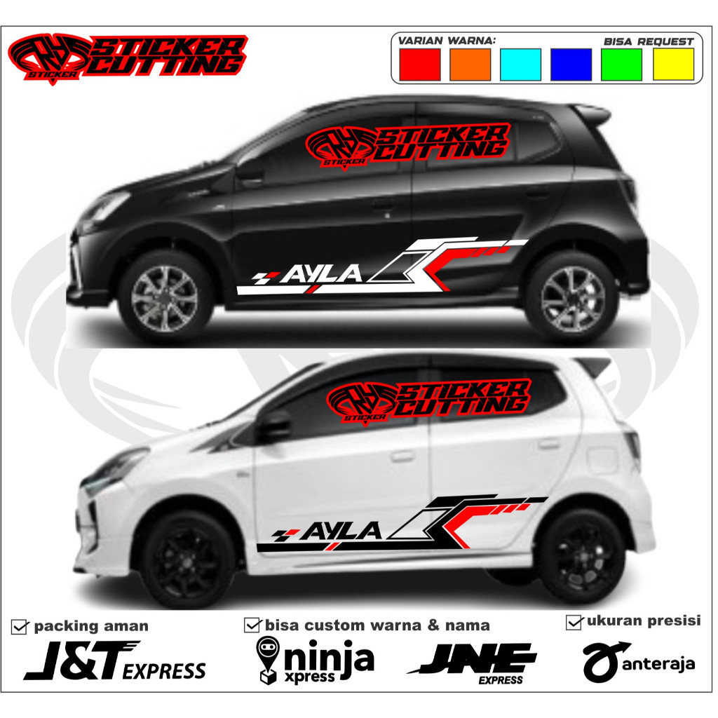 cutting sticker list minimalis stiker mobil ayla agya calya honda brio jazz stiker universal