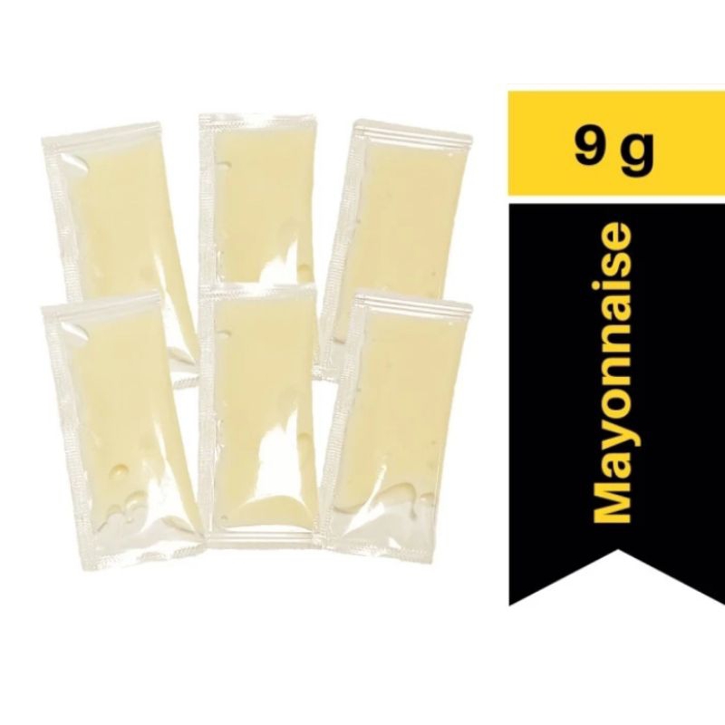 

mayonaise mayonnaise mayo repack 9 gr no brand tanpa merk murah 1 pak isi 20 pcs