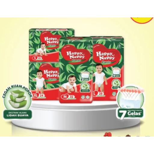 Diapers Pampers Popok Bayi Happy Nappy Hijau Murah Grosir NB/S/M/L/XL/XXL Perekat Celana