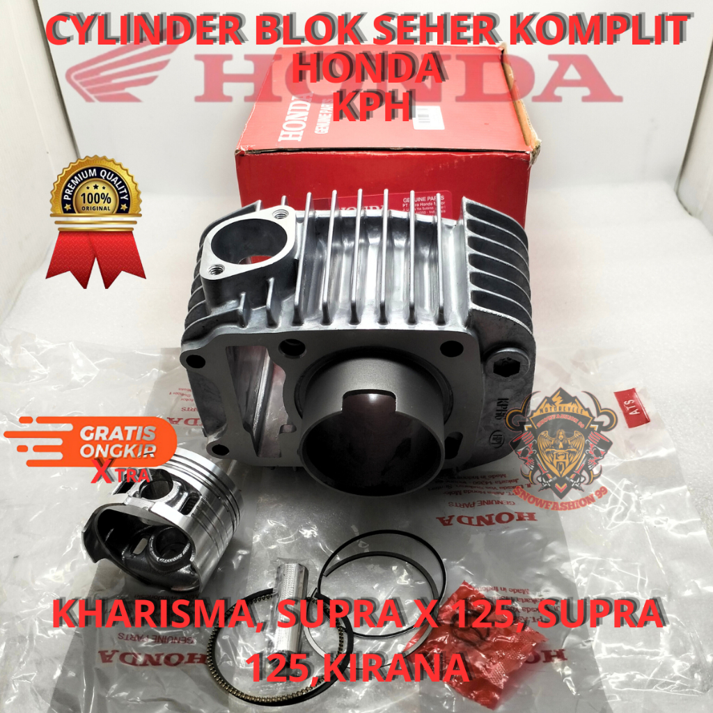 BLOK SEHER KARISMA KPH BLOK CYLINDER KOMPLIT PISTON KIT HONDA KARISMA, SUPRA X125, KIRANA KUALITAS A