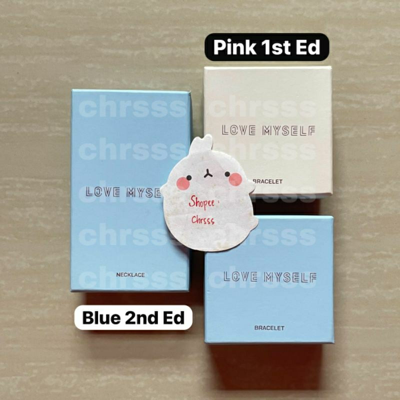 [RARE] BTS Unicef Love Myself MD Necklace & Bracelet 1st 2nd Edition Ed Ver Pink Blue Merch