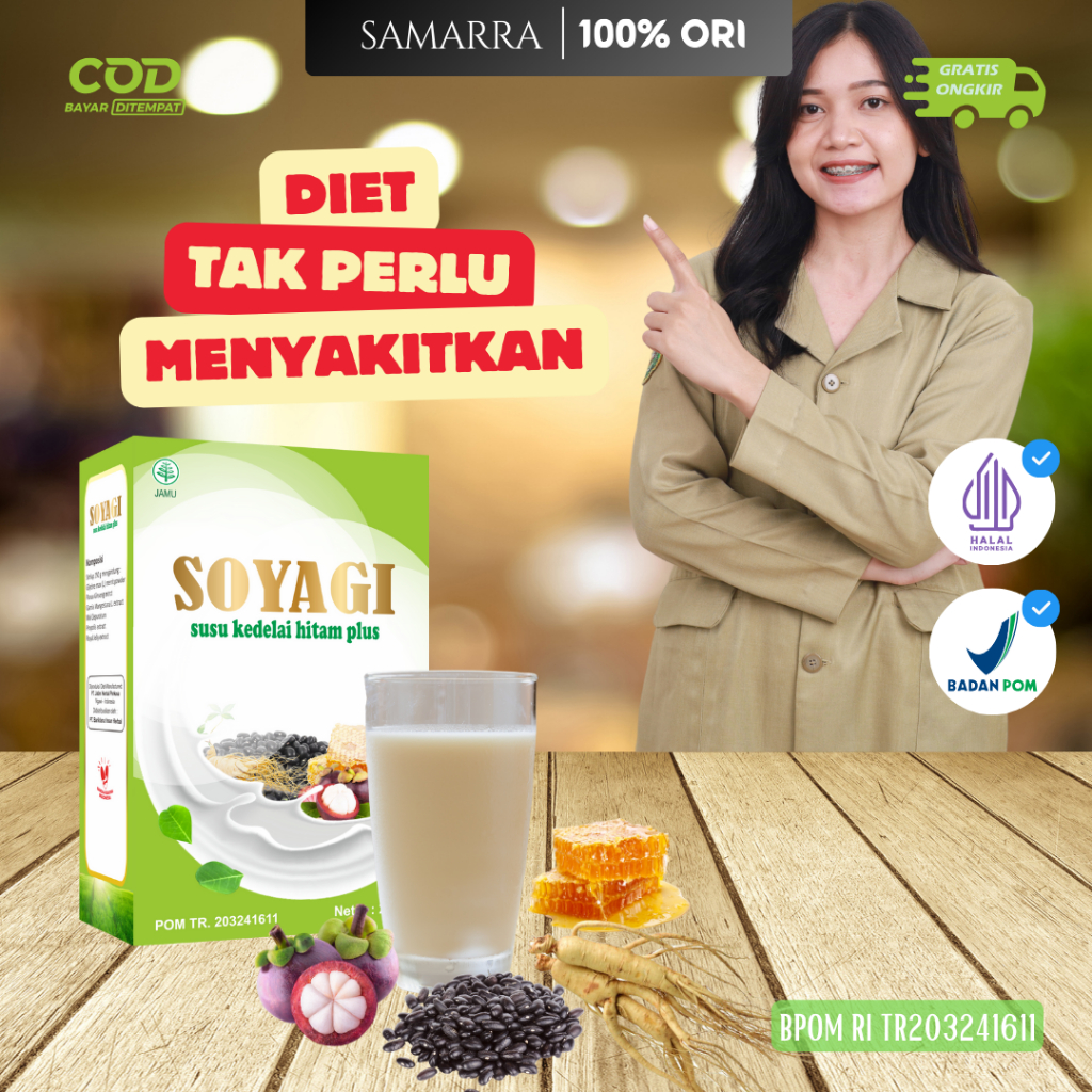 

Soyagi Minuman Diet Sehat Susu Kedelai Hitam dengan Ekstrak Kulit Manggis, Ginseng, Madu, Propolis