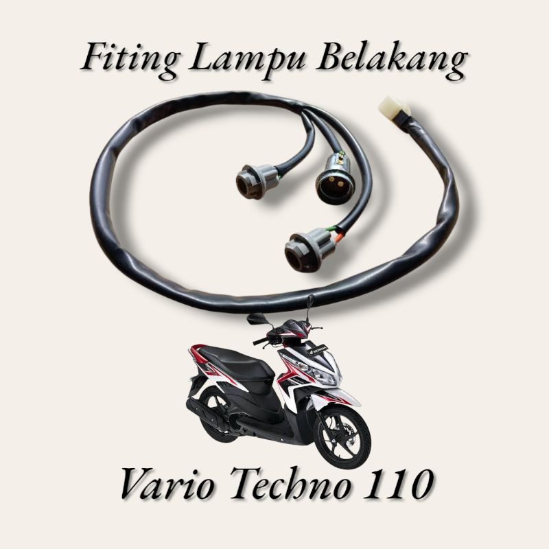 KABEL SOKET FITTING LAMPU HONDA VARIO TECHNO 110 KARBU PITING LAMPU DEPAN BELAKANG VARIO TECHNO 110