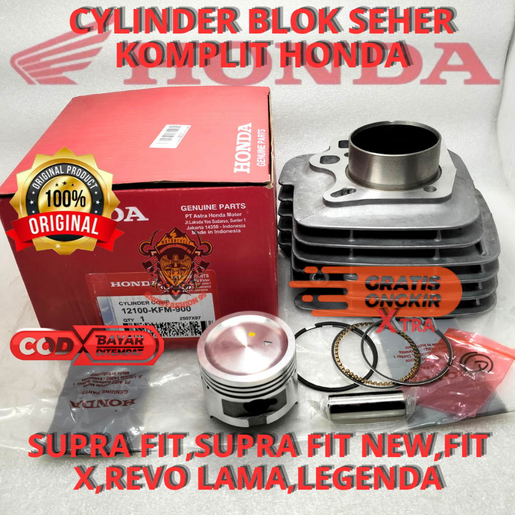 BLOK SEHER LEGENDA KFM BLOK CYLINDER PISTON KIT HONDA LEGENDA, SUPRA FIT, SUPRA FIT NEW, REVO LAMA, 