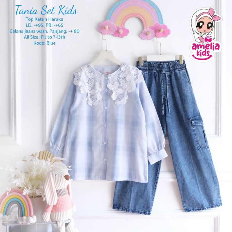 [[ New Arrival ]] Setelan Baju Anak Tanggung Usia 7-13 Tahun  Tania Claudy Set Kids by Amelia Oneset