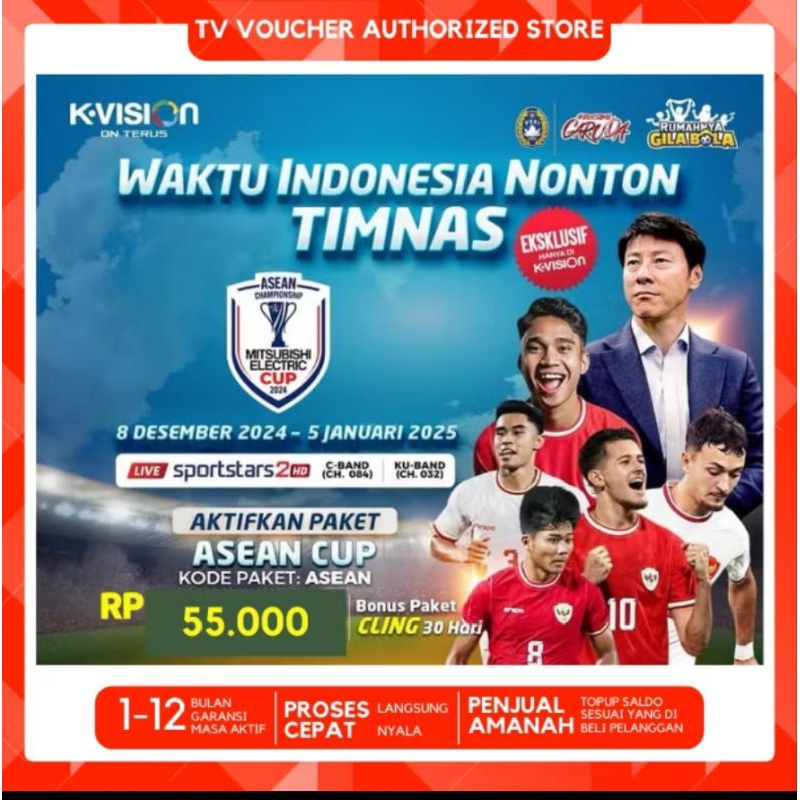 paket kvision piala aff asean termurah 30 hari