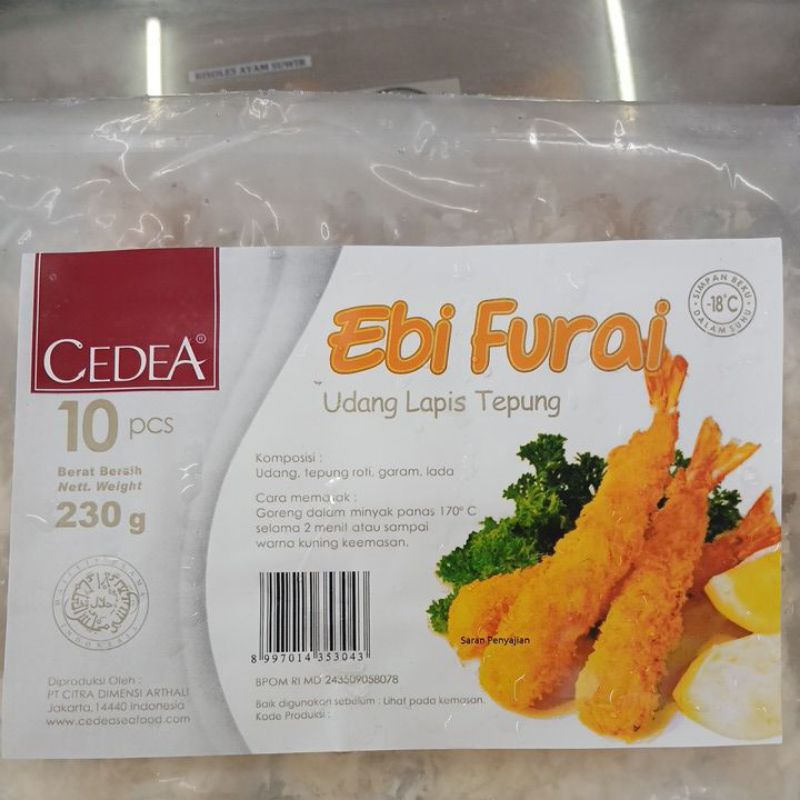 

CEDEA EBI FURAI UDANG LAPIS TEPUNG 230 GRAM ISI 10 PCS