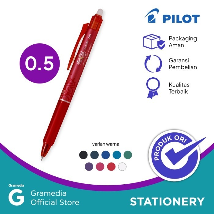 

Gramedia Karawaci - Pilot Ballpen Frixion Clicker Blrt Fr 05 Red