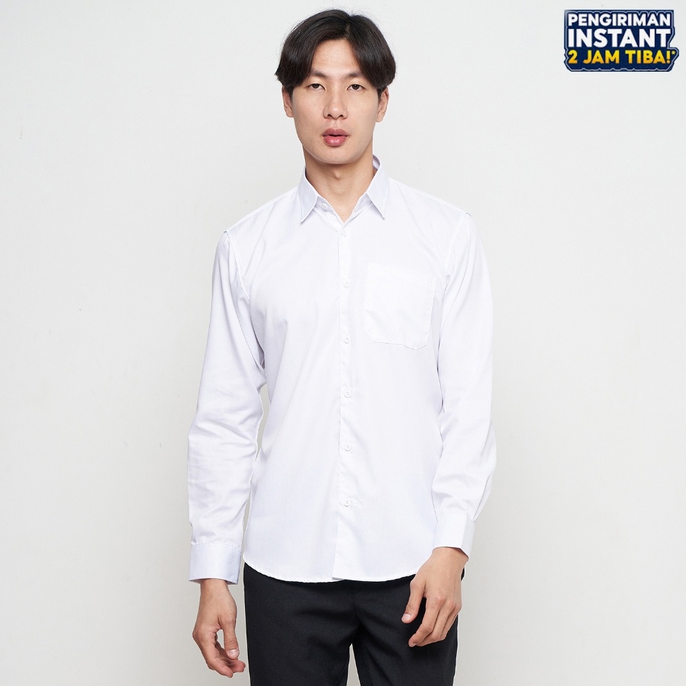 Menarik Parayu  Kemeja Putih Pria Basic Formal Untuk Jas Blazer Kantoran
