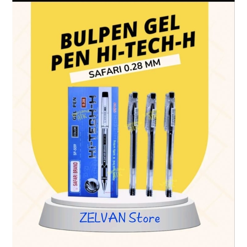 Gelpen Hitech SAFARI 0,28 mm (Hitam) satuan