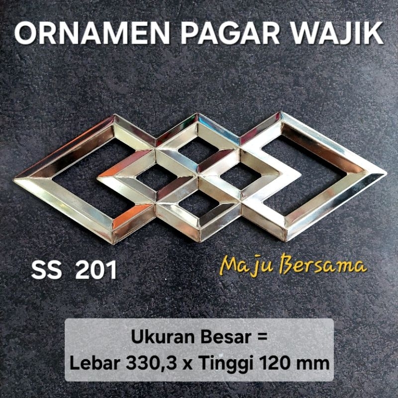 ORNAMEN PINTU PAGAR WAJIK 12 CM HIASAN PAGAR STAINLESS STEEL 201
