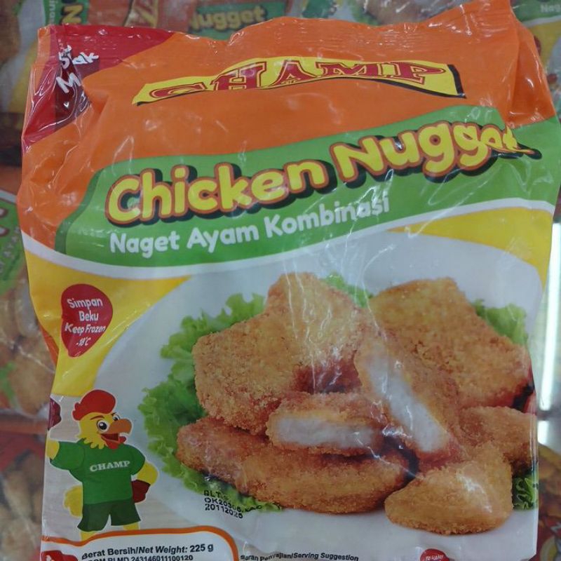 

CHAMP CHICKEN NUGGET NAGET AYAM KOMBINASI 225 GRAM